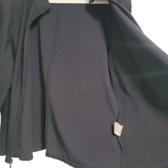 Eileen Fisher Black Zip Up Lightweight Jacket Size Medium - Picture 5 of 8